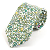 Green Azi Floral Cotton Tie 7.5cm - Tie Doctor